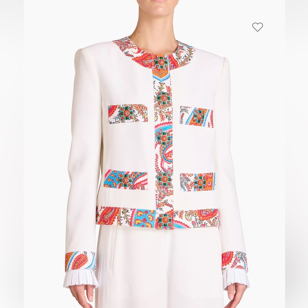 Andrew Gn Paisley-Trim Crepe Jacket NWT
